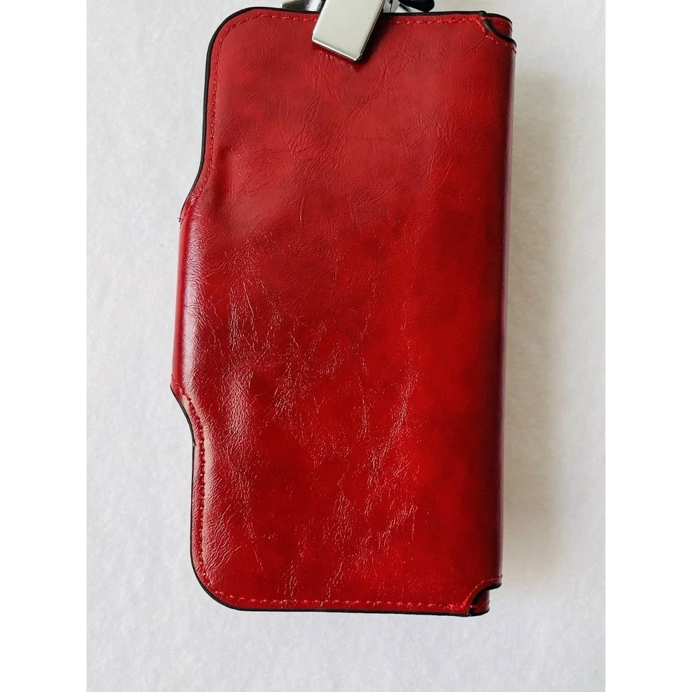 Men's long‎ zipper Red wallet, leather wallet,Men's business handbag,cards Slots